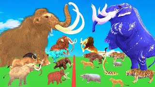 Modern vs Prehistoric Animals Size Comparison Animal Epic Battle Woolly Mammoth Vs Elephant [upl. by Enala]