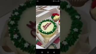 Christmas bento cake  Christmas cupcakes  Holiday cakes  Holiday treats  buttercream cake icing [upl. by Aislehc]