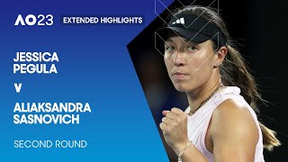 Jessica Pegula v Aliaksandra Sasnovich Extended Highlights  Australian Open 2023 Second Round [upl. by Goran84]