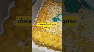 chocomoist cake with yema frosting baking chocolatecake yemafrosting shorts [upl. by Aiclid]