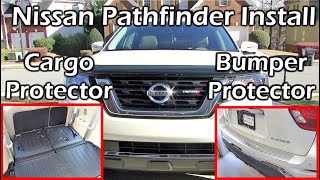 2017 Pathfinder Rear Bumper Protector  Cargo Protector  All Season Floor Mats [upl. by Kabob482]