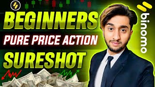 How beginners can take sure shot trades in binomo with pure price action  binomo trading strategy [upl. by Yretsym594]