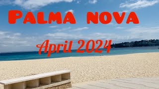 🌴Palma Nova🌴Palma de Mallorca 🇪🇸Walking 🚶‍♀️Tour April 2024mallorcaMajorcawalkingtour [upl. by Noell276]