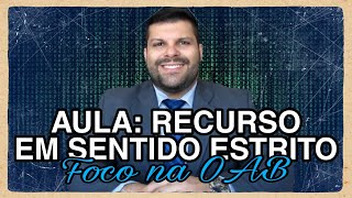 🔴 Recurso em Sentido Estrito  RESE [upl. by Chas684]