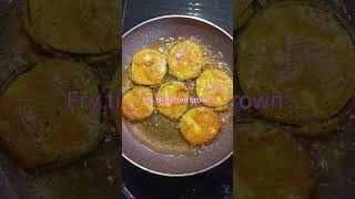 Brinjal Fry Baigan Pakoda newcook cooking snacks yummy shortvideo enjoytea [upl. by Kirst164]