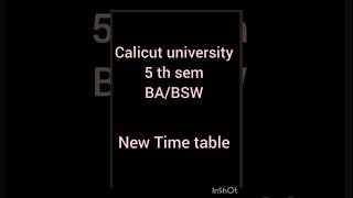 5th sem New Time table BABSW calicut university malayalistalks3518 [upl. by Nnairahs552]