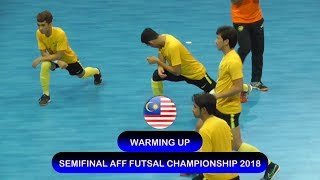 Malaysia National Futsal Team Warming Up Semifinal AFF Futsal Championship 2018 [upl. by Annerb]