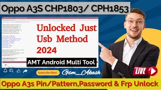 Oppo A3S Unlock New Method Free Tool 2024  Oppo CPH1803CPH1853 Device With Screen Lock Remove [upl. by Goulder658]