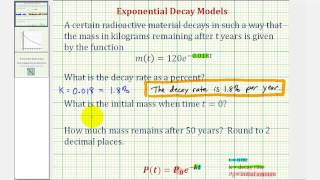 Ex Basic Example of Exponential Decay Model [upl. by Merv]