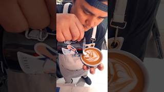 How To Make  Rose 🌹 Latte Art latteart barista shorts coffee foryou trending music youtube [upl. by Aunson]