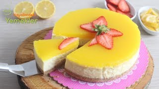 Enfes Sosuyla Limonlu CHEESECAKE Tarifi Cheesecake Nasıl Yapılır  Çizkek [upl. by Harli]