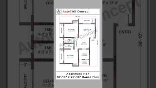 Building floor plan  Plan layout  Architecture Design  2bhk house plan home architecture [upl. by Annirtak]