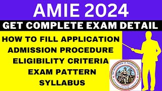 AMIE 2024 Notification Out Application Dates Eligibility Syllabus Pattern Admit Card [upl. by Htebyram]