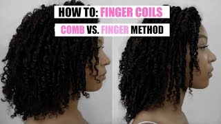 BEST WAY TO FINGER COIL NATURAL HAIR  Finger vs Comb [upl. by Nnauol]