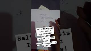 Salt Analysis I acid and basic radicals I mezal and nonmetals I inorganic practicals3millionviews [upl. by Nytsyrk897]