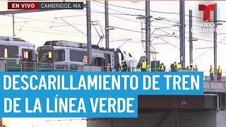 Reportan descarrilamiento de tren de la línea verde de la MBTA [upl. by Aryan]