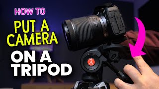 How To Put a CAMERA on a TRIPOD Tutorial for Beginners  Manfrotto Tripod [upl. by Adivad]