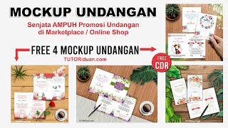 Free 4 Desain Mockup Undangan CDR Siap EDIT  CorelDraw Tutorial [upl. by Dyraj]