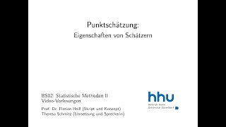 Statistik 2 82 Eigenschaften von Schätzern [upl. by Lat]