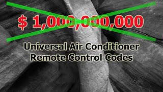 Universal Air Conditioner Remote Control Codes MIMO [upl. by Esirec229]