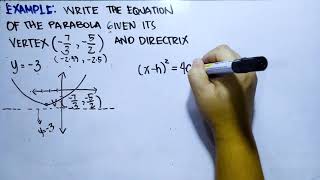 Parabola Finding the Standard Equation given the Vertex and Directrix Detailed Solution [upl. by Omocaig735]