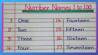 Number names 1 to 100 in English  One to Hundred Spelling  Learn Counting 1 to 100  Numbers [upl. by Nwahsed725]