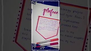 Simple amp easy Preface design for school project ✨📚project preface design shortsvideo [upl. by Nalahs]