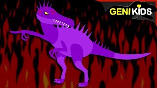 ▶Genikids Dino Movie◀ 18 DINOSAURS on Fire  Dinosaurs Short Cartoon for Kids [upl. by Sumaes835]