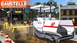 LS17 BAUSTELLE 2 Straßenbau mit Asphaltfertiger und Walze  Farming Simulator [upl. by Llevel]