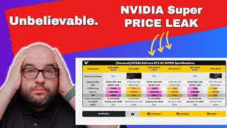 PRICE LEAK NVIDIA RTX Super GPUs Are HOW MUCH [upl. by Grishilde124]