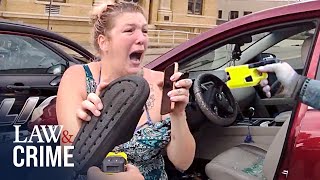 Entitled’ Ohio Woman Gets Tased After Allegedly Ramming Police Cars [upl. by Hettie]