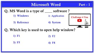 Top 100 MS Word mcq questions and answer  Microsoft Office Mcq msoffice [upl. by Salohci]