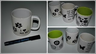 DIY How to decorate a mug with permanent marker [upl. by Lole30]