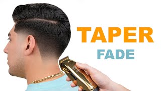 PERFECT TAPER FADE COMBOVER HAIRCUT TUTORIAL [upl. by Alema]