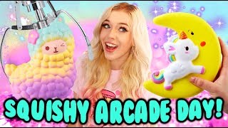 SQUISHY ARCADE DAY TONS OF SQUISHY CLAW MACHINE WINS [upl. by Flight823]