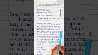 Application for leave of Absence leaveapplicaton school application shorts [upl. by Annawat]