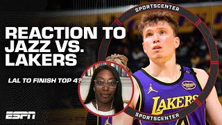 REACTION to Jazz vs Lakers 👀 LAL can finish in the TOP 4 of the West  Ogwumike  SportsCenter [upl. by Brittne]