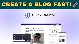 How to Create a Blog in Minutes with QuickCreatorio  Easy StepbyStep Guide [upl. by Sheryle]