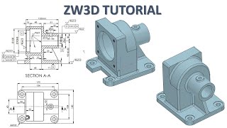 ZW3D Tutorial 3D 5  Modeling Design Basic Beginners [upl. by Sethi]