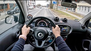 Smart EQ fortwo EV 82HP  POV Test Drive 1121 Joe Black [upl. by Annaet]