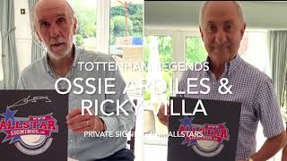 Ossie Ardiles amp Ricky Villa sign Tottenham shirts for Allstarsignings [upl. by Kcirdahc]