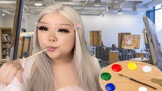 ASMR dumb b̶t̶c̶h̶ girl eats your paint in art class realistic NOT REAL PAINT 👩🏼‍🎨😋 [upl. by Oulman21]