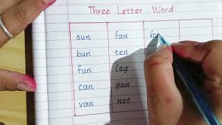 Three letter word Mono cursive writing practice Words [upl. by Acilef]