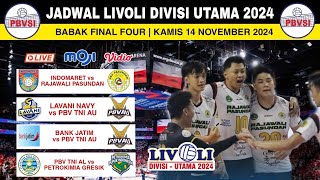 Jadwal Final Four Livoli Divisi Utama Hari Ini  PASUNDAN vs INDOMARETLAVANI vs TNI AU [upl. by Anitsirk]