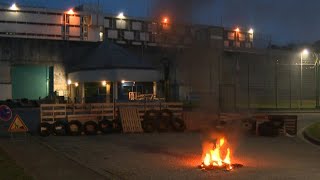 Prison officers protest outside Gradignan prison after two officers killed  AFP [upl. by Yellah]