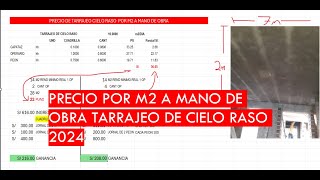 Precio tarrajeo de cielo raso por m2 2024 albañil construccion construction [upl. by Dollar122]