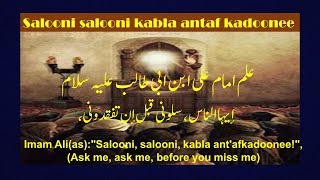 Imam Alias Said Salooni salooni kabla antaf kadoonee  ilm e imam Ali as  ilme ghaib [upl. by Dnomasor460]