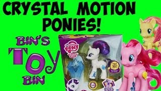 My Little Pony Crystal Motion Ponies Fluttershy Pinkie Pie amp Rarity Review by Bins Toy Bin [upl. by Anatolio]