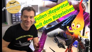 Folien Reparatur am Modellflugzeug mit dem Bügeleisen [upl. by Adnilram711]