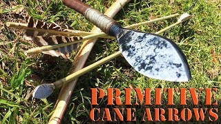 Primitive river cane arrows and trade point arrowheads [upl. by Yetti]